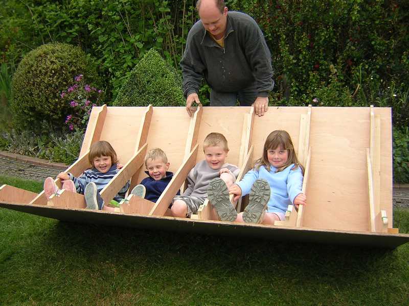 Box roof showing trusses and grandchildren