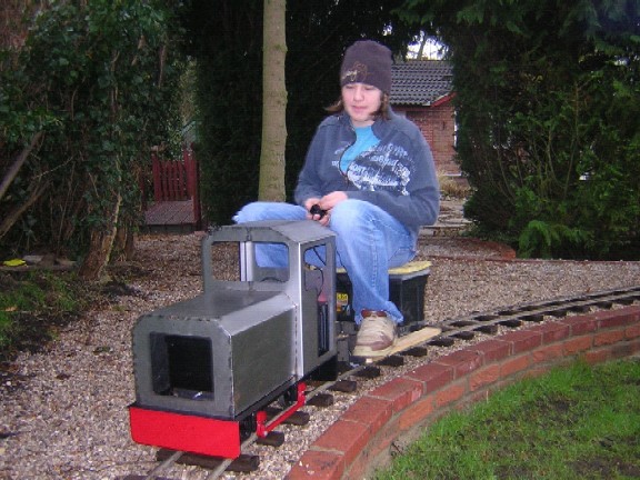 My son James driving the first train